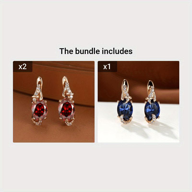Round and Oval-Cut Stone Drop Earrings