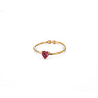 Adjustable 18K Gold-Plated Titanium Steel Birthstone Ring