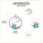 Silver-Tone Seagull and Wave Pendant Necklace