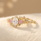 Romantische roségoudkleurige ring met roze zirkonia