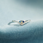 Chevron pavé-ring met geboortestenen