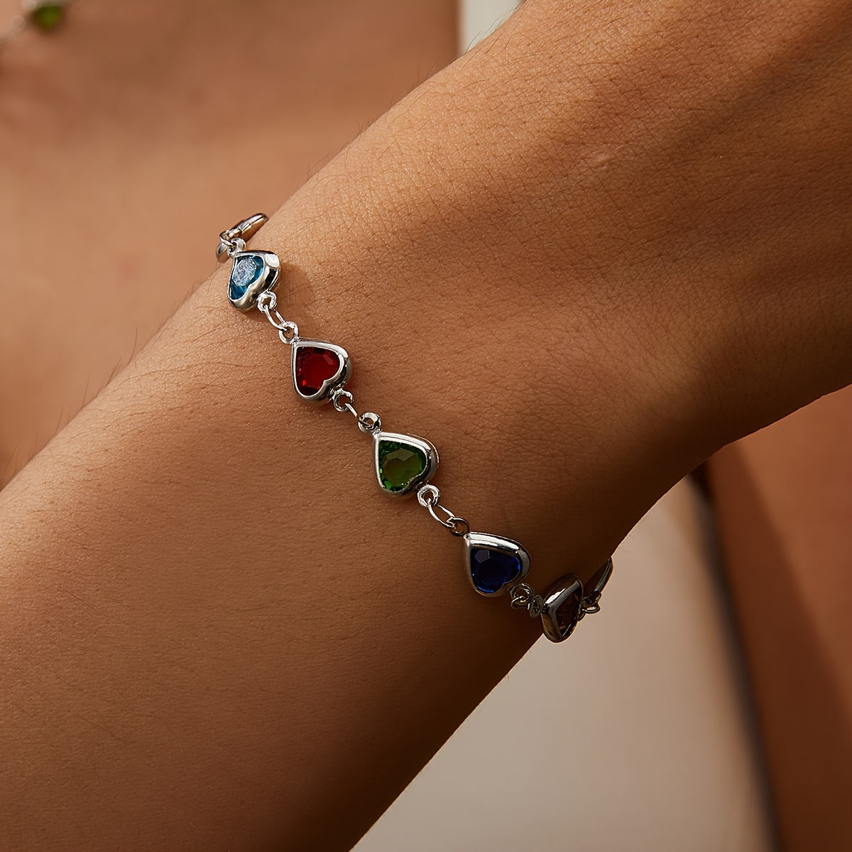 Candy-Coloured Heart Bracelet