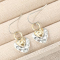 Vintage Two-Tone Heart Pendant Earrings
