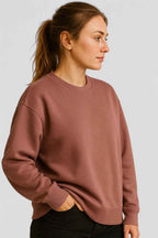 Oversized Brushed Fleece Sweatshirt with a Crew Neckline