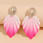 Vintage-Style Leaf Geometric Earrings