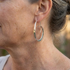 Open Spiral Hoop Earrings in Two Tones