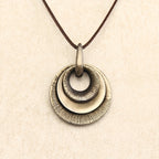 Vintage Layered Disc Long Pendant Necklace