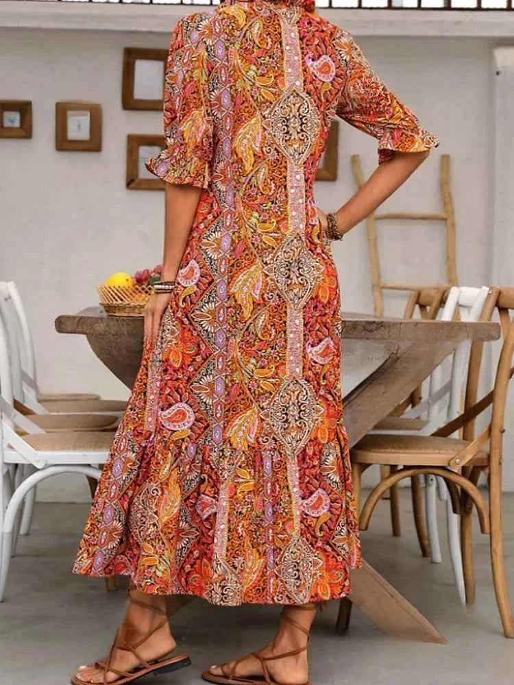 Two Piece Set with Matching Top and Flowing Maxi Skirt