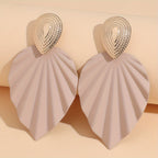 Vintage-Style Leaf Geometric Earrings