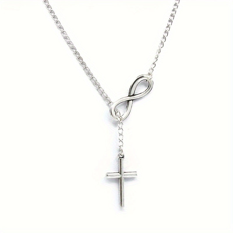 Simple Infinity Cross Short Necklace