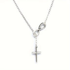 Simple Infinity Cross Short Necklace