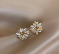 Opal-Look Circle Bloom Earrings