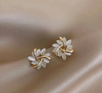 Opal-Look Circle Bloom Earrings