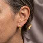 Leaf Design Hoop Earrings
