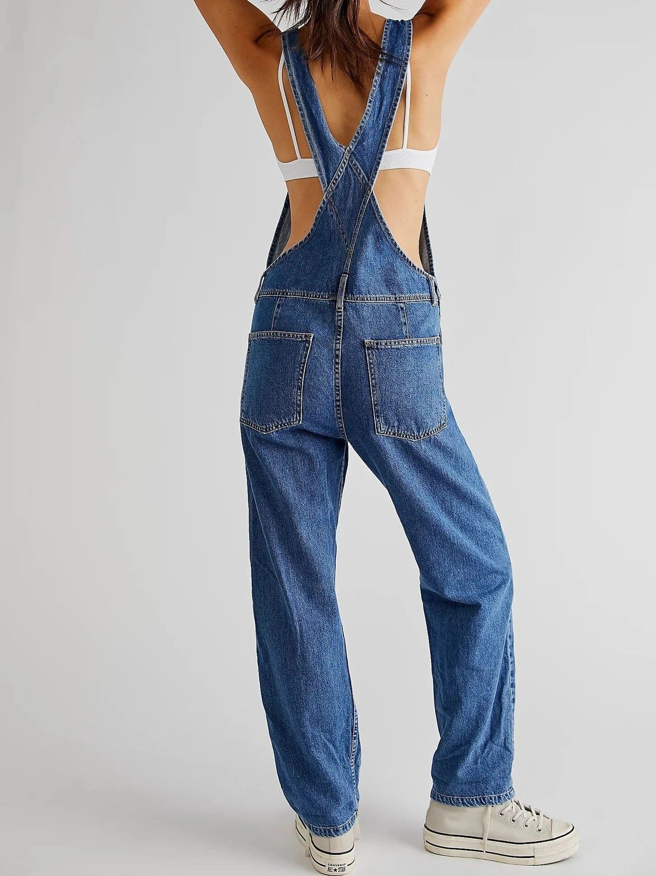 Denim Dungarees with Adjustable Straps and Roomy Pockets