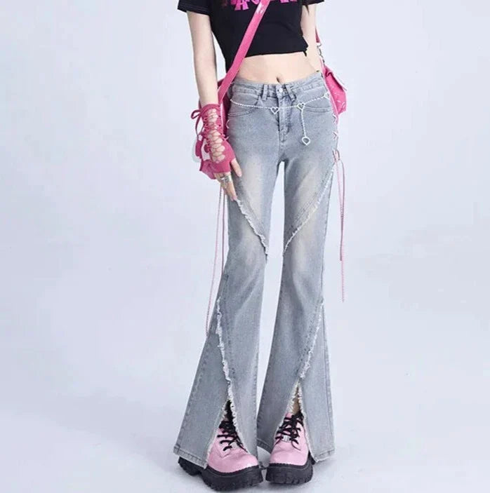 Jeans met decoratieve franjes voor een speelse afwerking