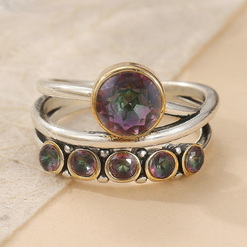 Bohemian Artistic Cubic Zirconia Inlaid Ring
