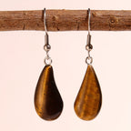 Water Drop Stone Earrings in Tiger's Eye or Quartz
