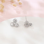 925 Sterling Silver Triple Moissanite Cluster Earrings, White Gold Plated