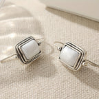 Bohemian Square Pearl Drop Earrings