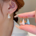 Retro Handbag Enamel Hoop Earrings