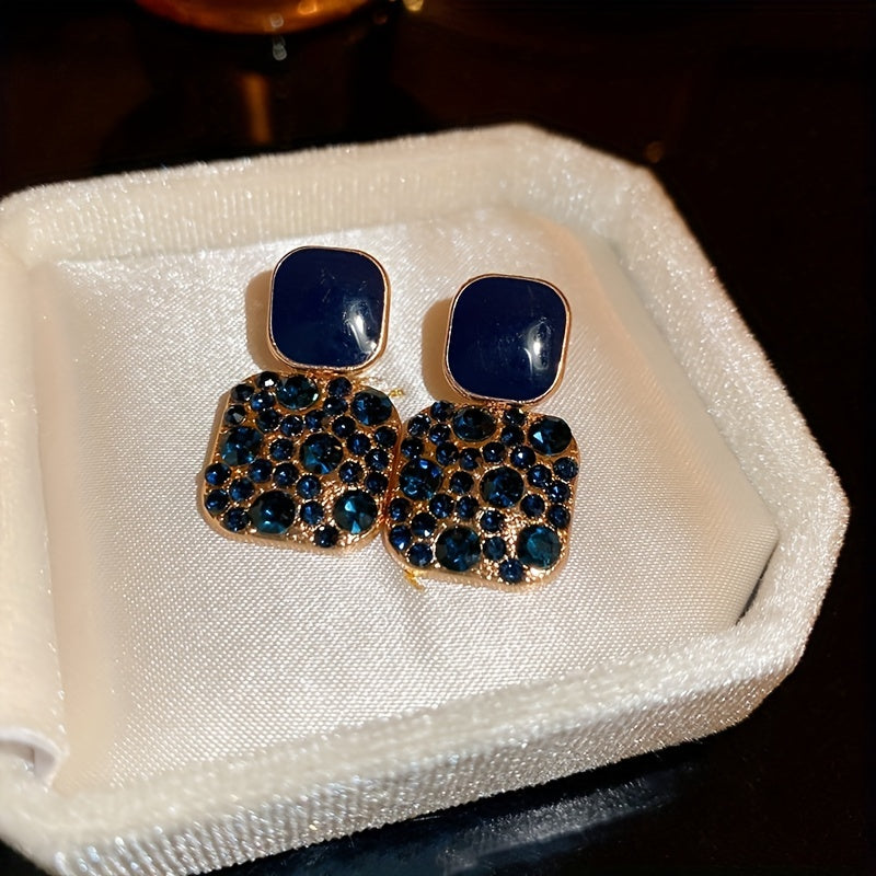 Square Glass Pendant Earrings in Many Colours