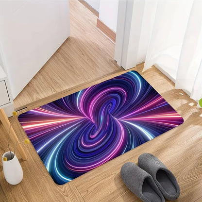 3D Vortex Pattern Non-Slip Floor Mat – Polyester, Machine Washable, Multi-Size