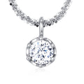 925 Sterling Silver Moissanite Solitaire Pendant, White Gold Plated