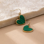 Bohemian Minimalist Heart Stone Earrings in Three Colours