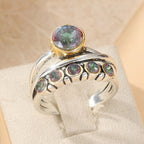 Bohemian Artistic Cubic Zirconia Inlaid Ring