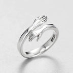 Adjustable Embrace Ring in Silver Tone