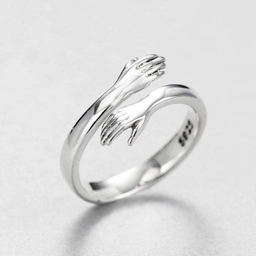 Adjustable Embrace Ring in Silver Tone
