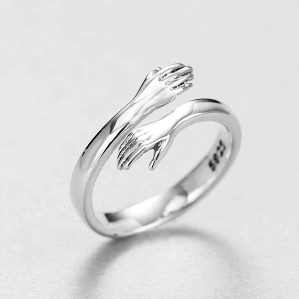 Adjustable Silver-Tone Cuddle Ring