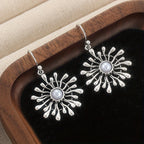 Bohemian Sunburst Pearl Drop Earrings
