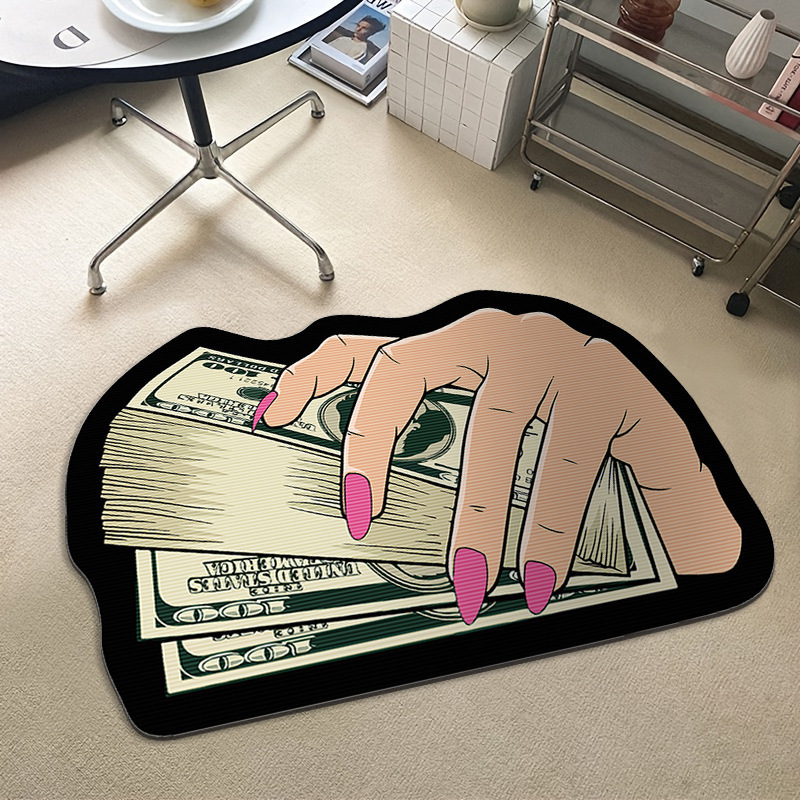 Dollar Note Novelty Floor Mat – Non-Slip, Soft Foam, Fun Home Decor