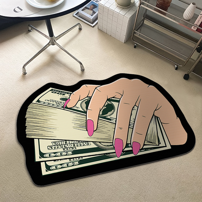 Dollar Note Novelty Floor Mat – Non-Slip, Soft Foam, Fun Home Decor