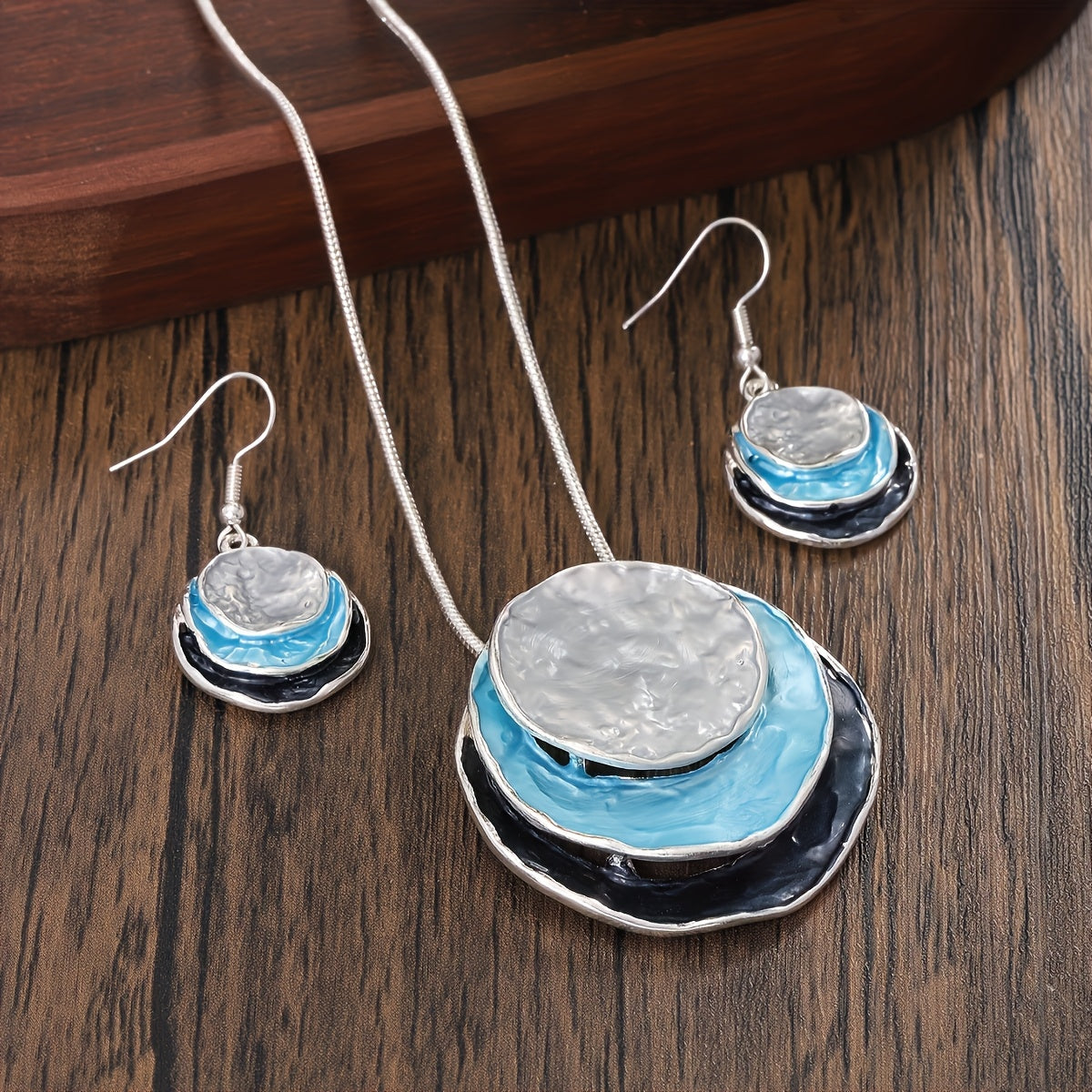 Bohemian drielaagse emaille sieradenset