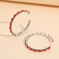 Vintage-Style Stone Hoop Earrings in Three Colours