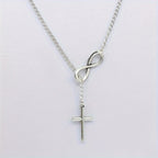 Simple Infinity Cross Short Necklace