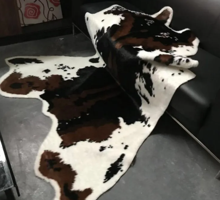 Imitation Cowhide Faux Leather Floor Mat – Non-Slip, Easy Clean, Durable