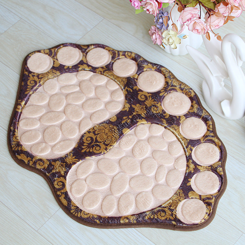 Cobblestone Embossed Non-Slip Bathroom Rug – Polyester, 39x59cm