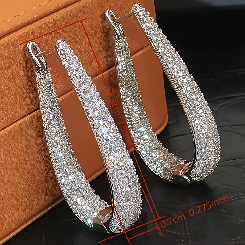 Cubic Synthetic Zirconia Hoop Earrings in Six Styles
