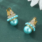 Bohemian Crown Hoop Gold-Plated Earrings