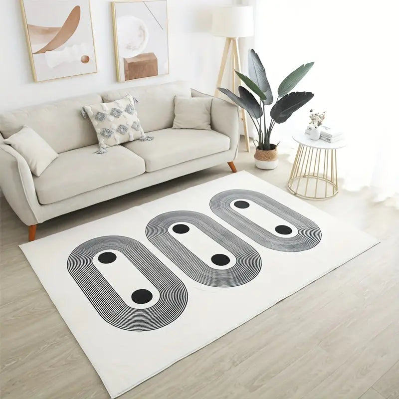 Imitation Cashmere Rectangle Floor Mat – Soft Polyester, Washable, 120x160cm