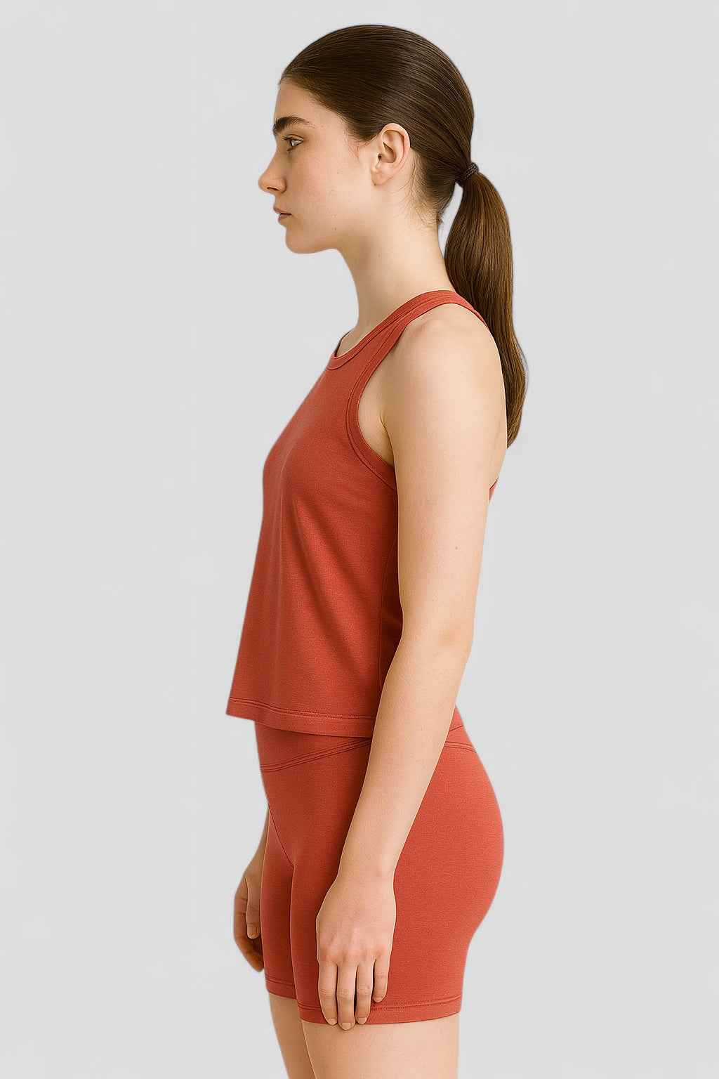 Breathable Activewear Set with Tank Top and High Waist Shorts