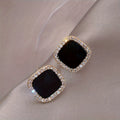 Square Rhinestone Stud Earrings