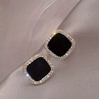 Square Rhinestone Stud Earrings