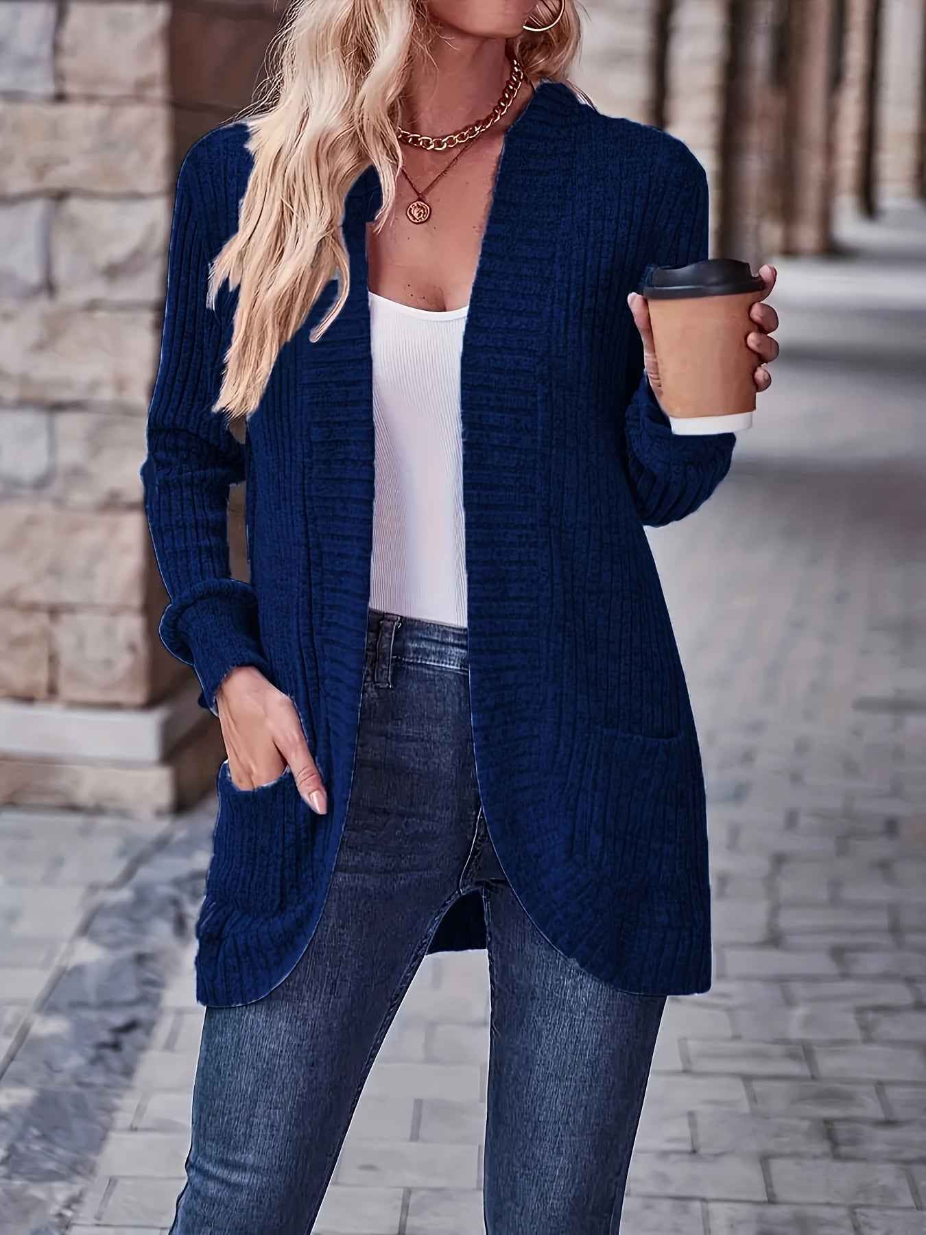 Softly Draped Knit Cardigan for Layering Over Dresses