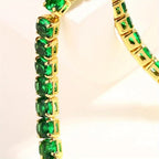 Bohemian Emerald-Green Zirconia Gold-Plated Tennis Bracelet