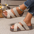 Braided Platform Slide Sandals